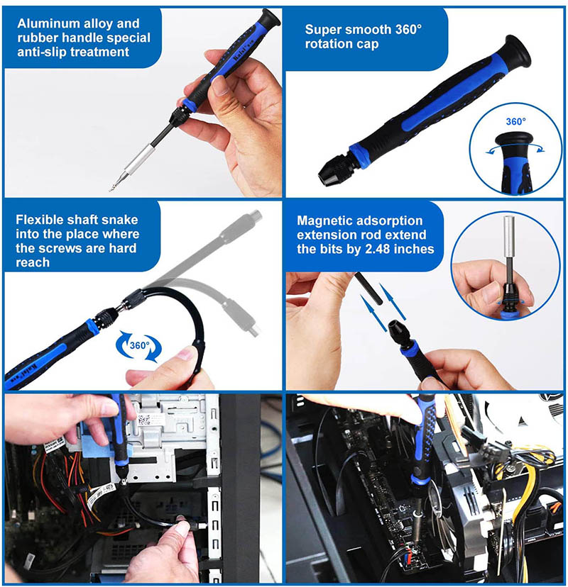 136 in 1 Electronics Repair Tool Kit Professional Precision Screwdriver Set Magnetic Drive Kit with Portable Bag 