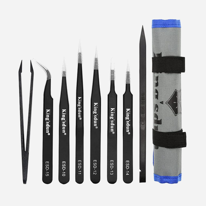 Kingsdun 8pcs Pointed Precision Tweezers Set