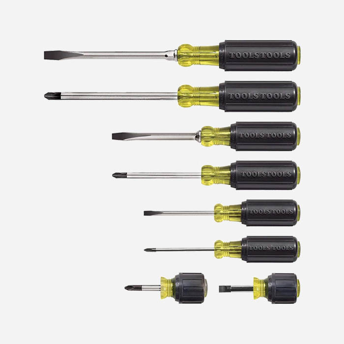 Screwdriver Set, 8 Piece All Purpose Screwdriver Kit has 4 Phillips and 4 Flat Head Tips