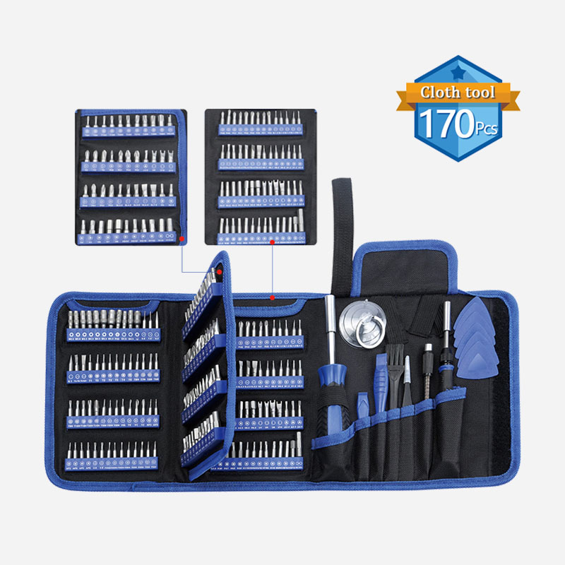 170 Pieces Screwdriver Set Portable Cloth Bag for Household Fixing Bag 170 in 1 Repair Tool Sets