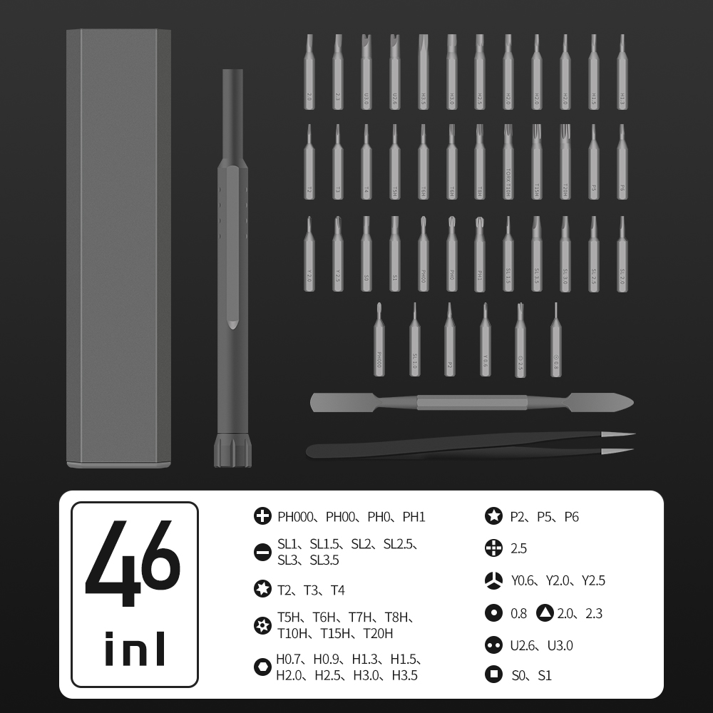 46 in 1 screwdriver tool set, mobail repairing tools professional phone repair kit for computer repairs 