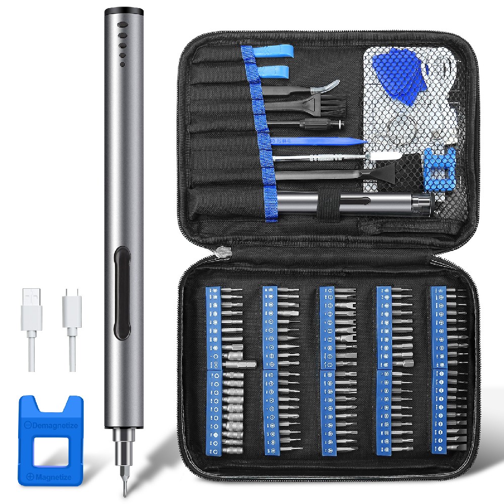 120 in 1 Precision Electric Screwdriver for Xiaomi Phone Laptop Strong Magnetic Screwdriver Set Mini Rechargeable Screwdrivers