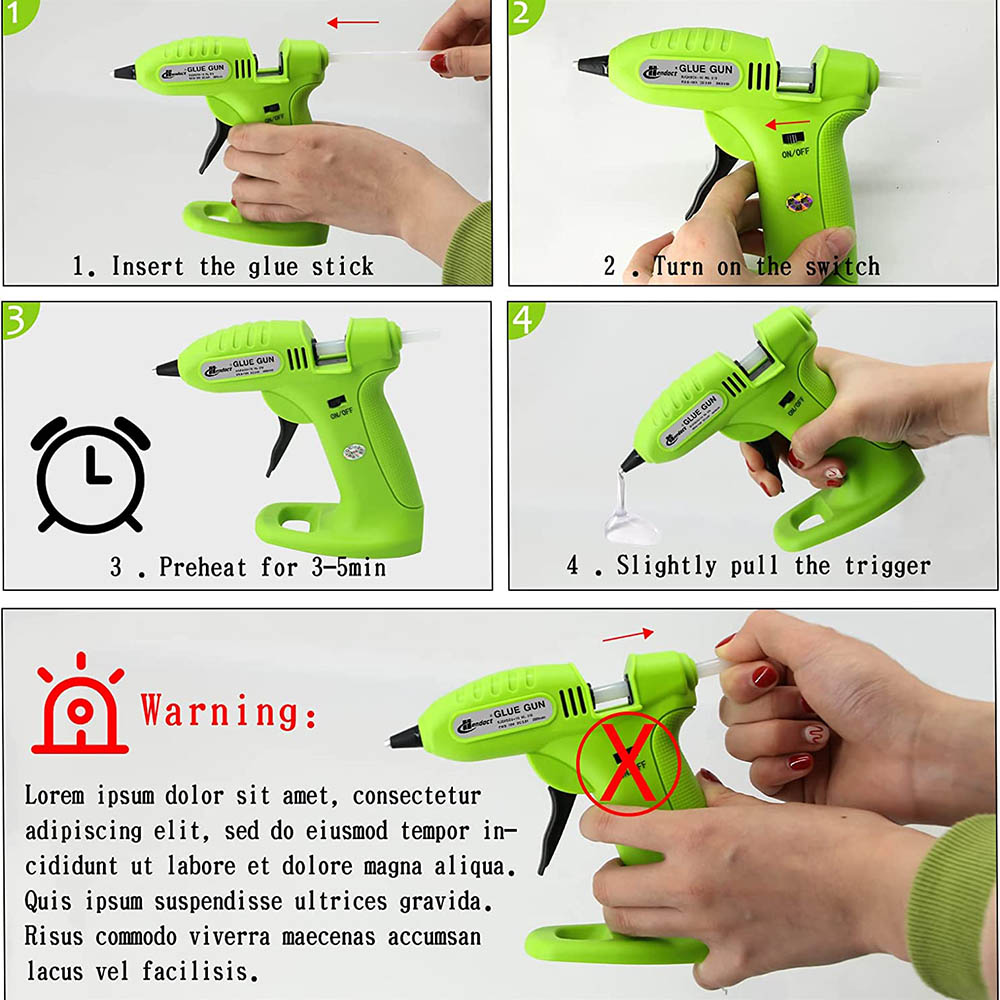 Rechargeable Cordless Fast Preheating Hot Glue Gun Kit with 30PCS Glue  Sticks